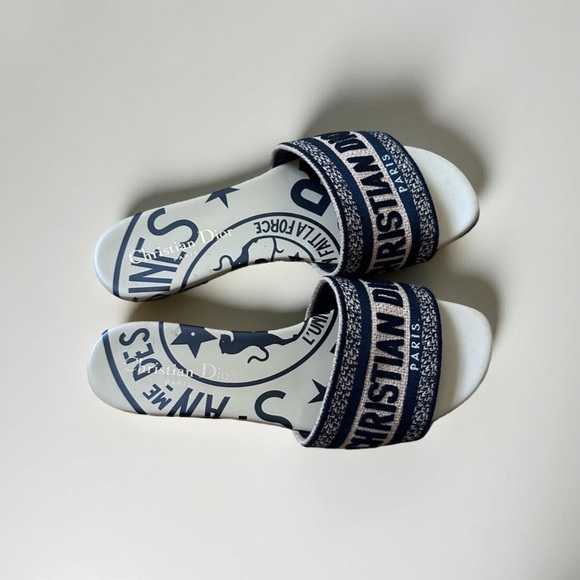 Dior Women's Black and Cream Sandals Dway Slides - Picture 3 of 5